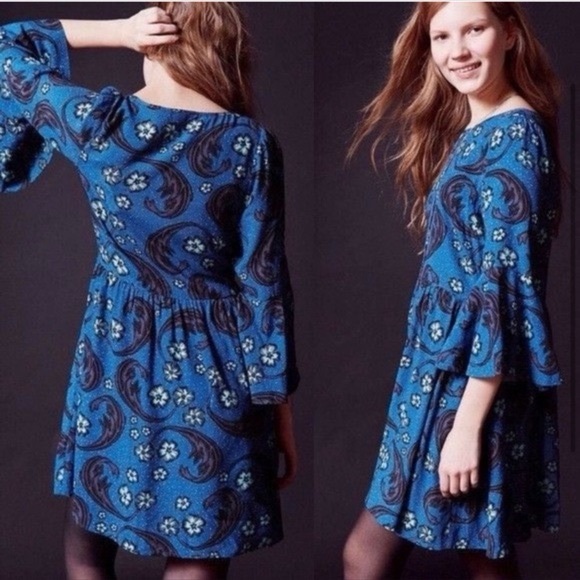 For Love & Lemons Blue Bell Sleeve Dress - Picture 4 of 4